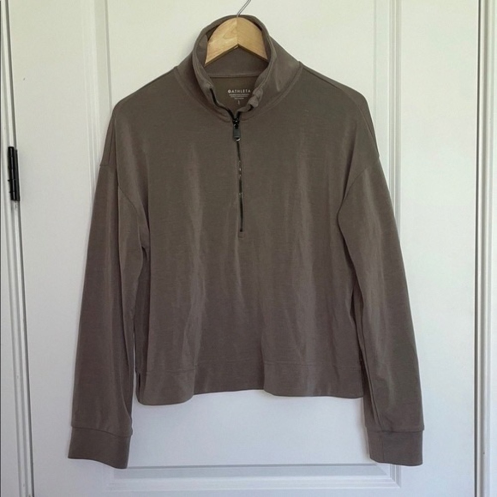 Barbour Men's Zip-Up Sweater in Taupe